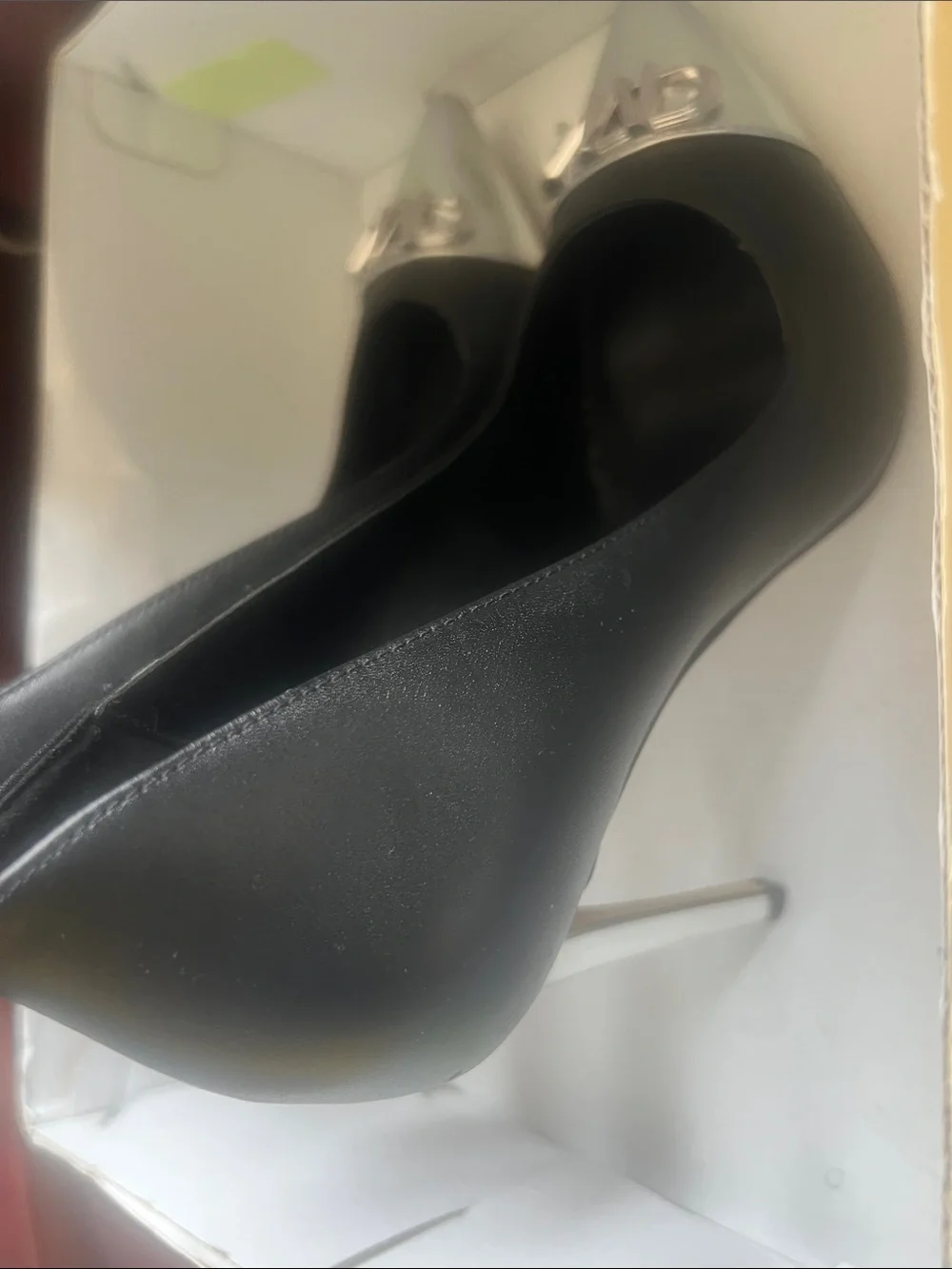 Michael Kors Black Pumps with Silver Pointed-Toe Caps